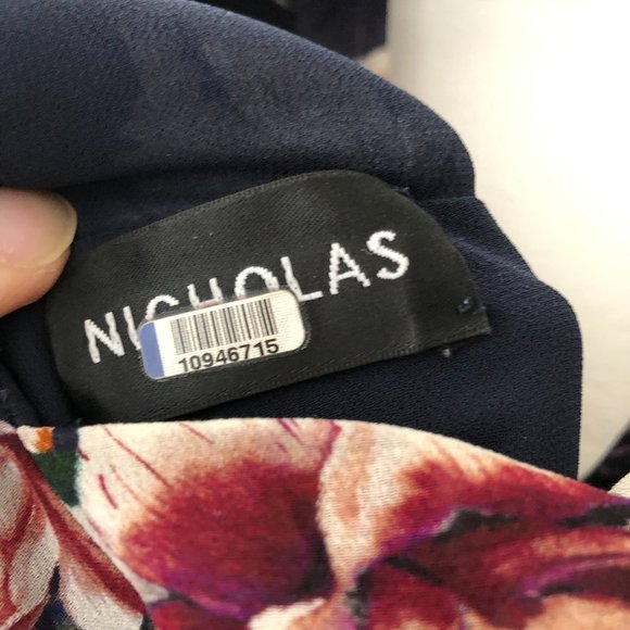 Nicholas Garden Rose Maxi 100% Silk 6L EUC - Picture 5 of 6